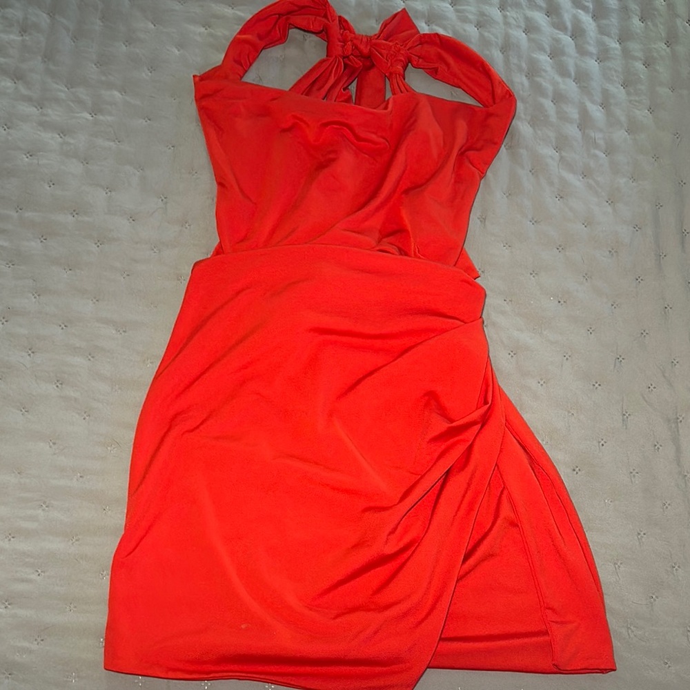Chic Red Halter Dress